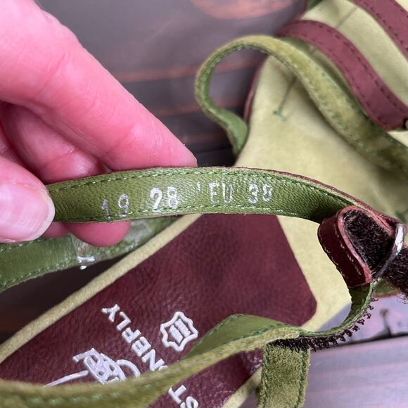 Stonefly Energel Brown Green Suede Leather Open Toe Heeled Sandals 7.5 - Picture 8 of 10